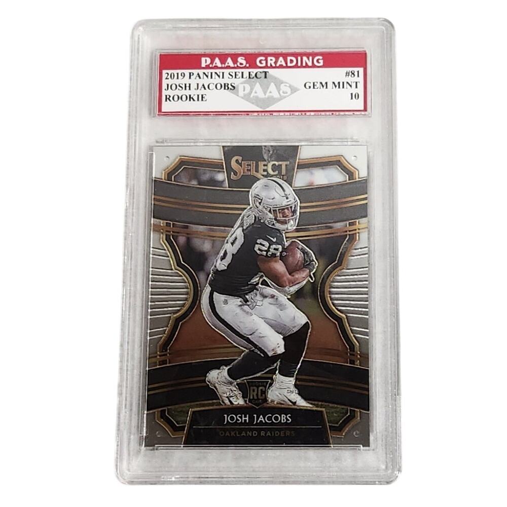 2019 Panini Select Josh Jacobs Rookie #81 P.A.A.S. Grading Gem Mint 10